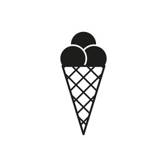The ice-cream icon. Ice cream symbol. Flat