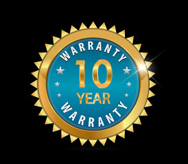 golden blue metallic 11 year, 11 year warranty badge