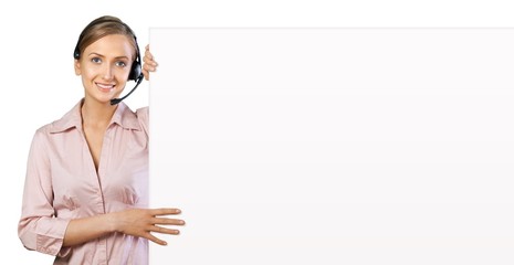 Call Center. Call Center Poster Holder Vertical