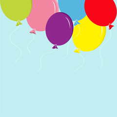 Colorful balloon set in the sky Greeting card  Flat 
