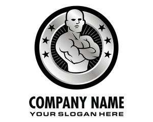 man fitnes muscle logo image vector