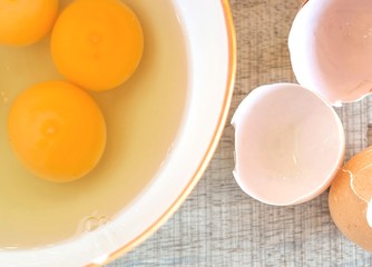 Egg and Yolk on dish