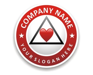 love heart triangle logo image vector