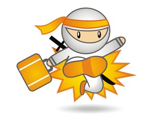 ninja kick character image vector © vector_factory