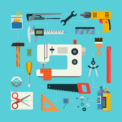 Flat design vector handmade concept