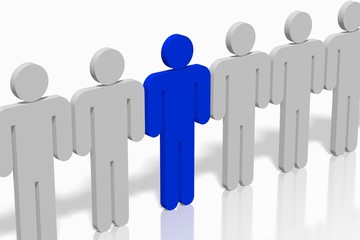 Out of the crowd concept