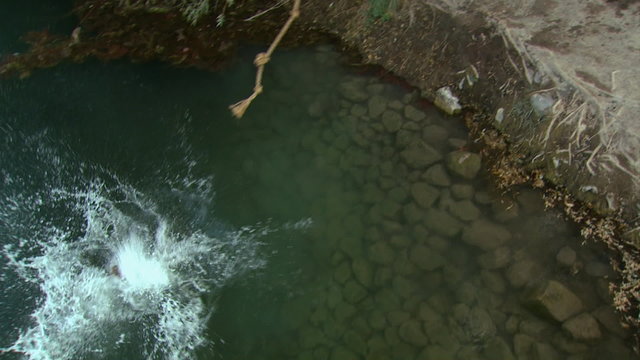 girl on a rope swing