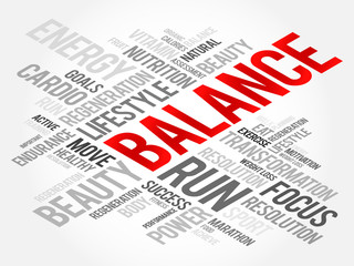 BALANCE word cloud, fitness, sport, health concept