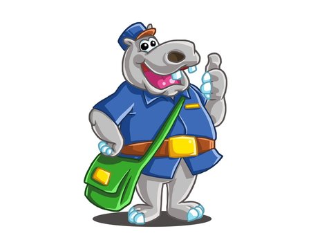 hippopotamus character image vector