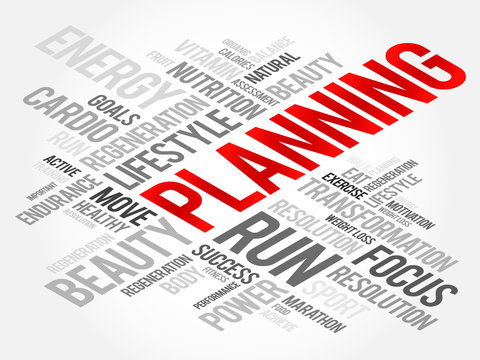 Planning word cloud, fitness, sport, health concept