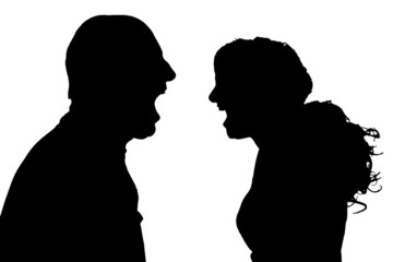 Vector silhouette of a couple.