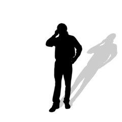 Vector silhouette of man.