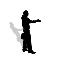 Vector silhouette of a businessman.
