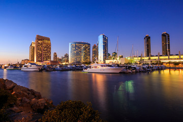 City View with Marina Bay at San Diego, California - obrazy, fototapety, plakaty
