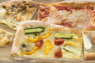 vegetarian pizza with tomatoes and zucchini