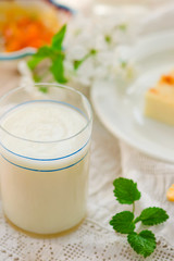 Milk  kissel. Russian jelly-like soft drink