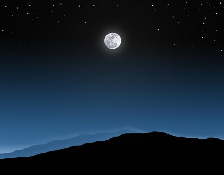 full moon background. full moon on night sky with starry