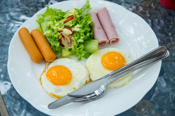 .Thai style breakfast with  egg