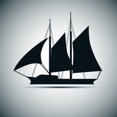 Vector silhouette of ship