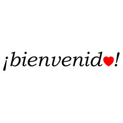 Icono texto ¡bienvenido! con corazón © teracreonte