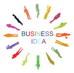 Vector Silhouettes making an idea