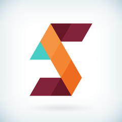 Modern letter S icon flat design element template