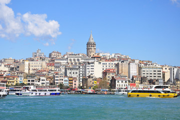 Fototapeta premium View of galata district and Glata Tower, Istanbul, Turkey