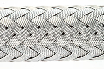 texture of a metal wire braided reinforced hose