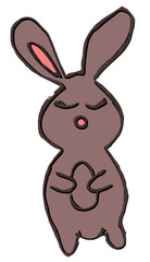 Chocolate bunny isolated on white background