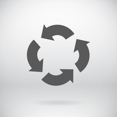 Flat Recycle Sign Vector Arrows Symbol Background