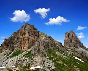 Fototapeta na wymiar Mountain landscape - Sexten Dolomites, South Tyrol, Italy