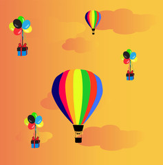 Obraz premium hot air baloons in sunset