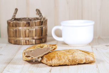 coffee and coconut puff