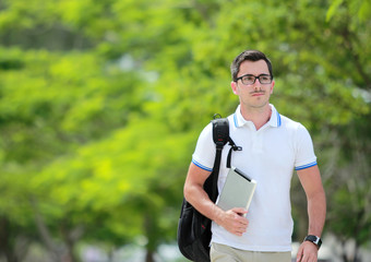 college student walking by at college park