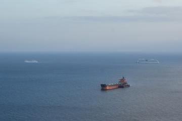 Oil tanker ship ocean horizon