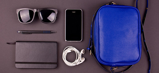 still life of random objects of modern human. 