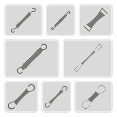 set of monochrome icons with Springs for your design