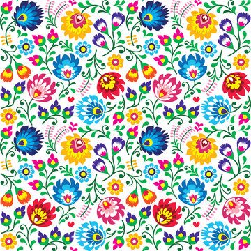 Seamless Polish folk art floral pattern © redkoala