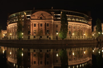 Fototapeta na wymiar Parliament Building in Stockholm, Sweden