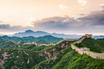 Schapenvacht deken met patroon Chinese Muur grote muur