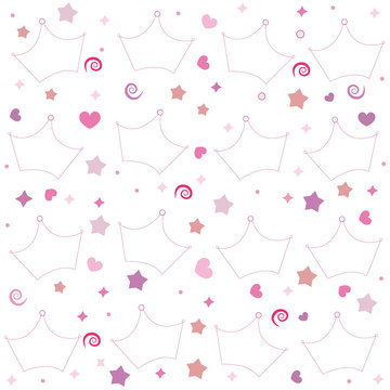Princess background with crown vector