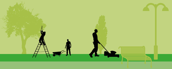 Vector silhouette of people.