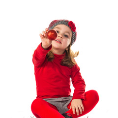 Little girl with christmas elements