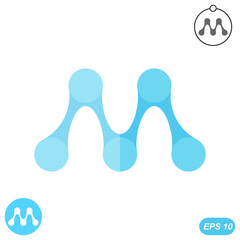Fototapeta premium M letter - molecule logo conception