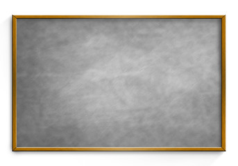 Black chalk board wood frame  isolated on white background.