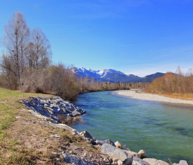 Blick auf die Isar bei Lenggries