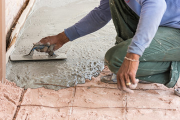 Plasterer concrete cement floor