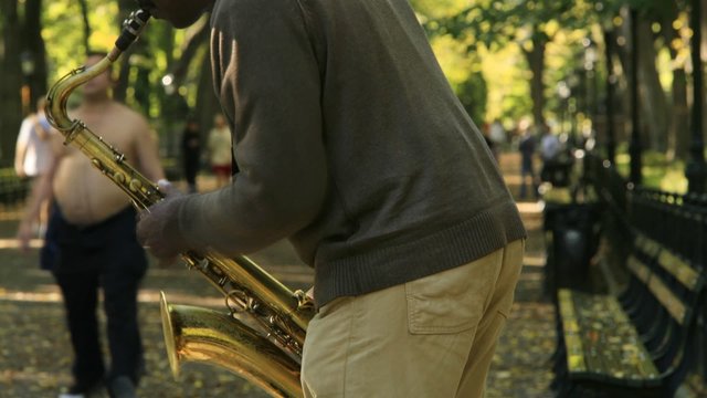 saxophone player in the park