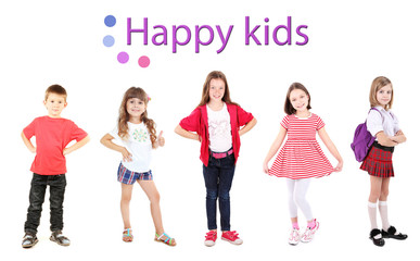 Obraz premium Happy kids isolated on white