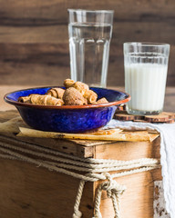bagels biscuits from a short pastry with filling, milk, in the b